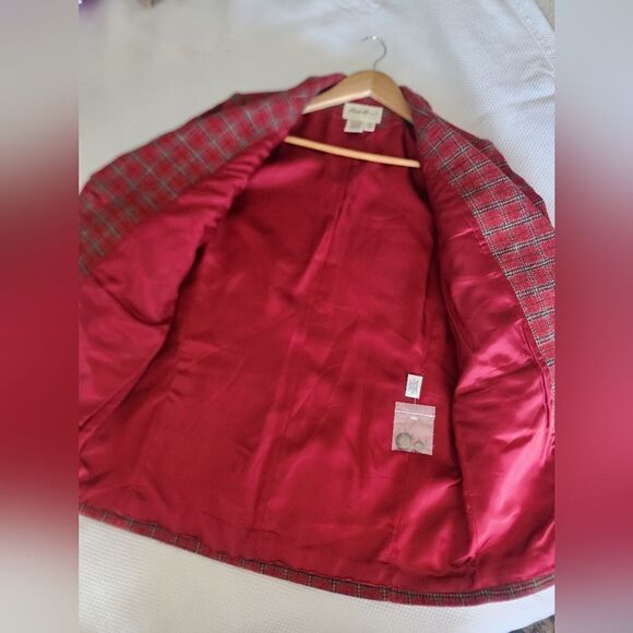 Eddie Bauer plaid wool petite blazer sport jacket new without tags - Picture 2 of 12